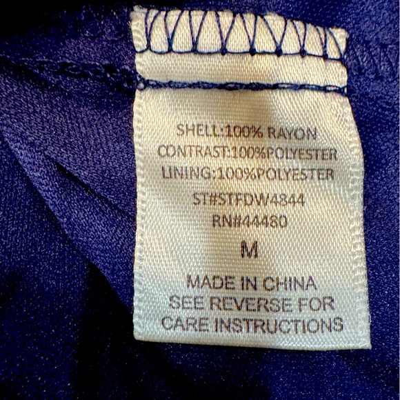 Love Fire Dark Blue Lace with Lace detailing Neckline Dress Size Medium - Picture 11 of 12